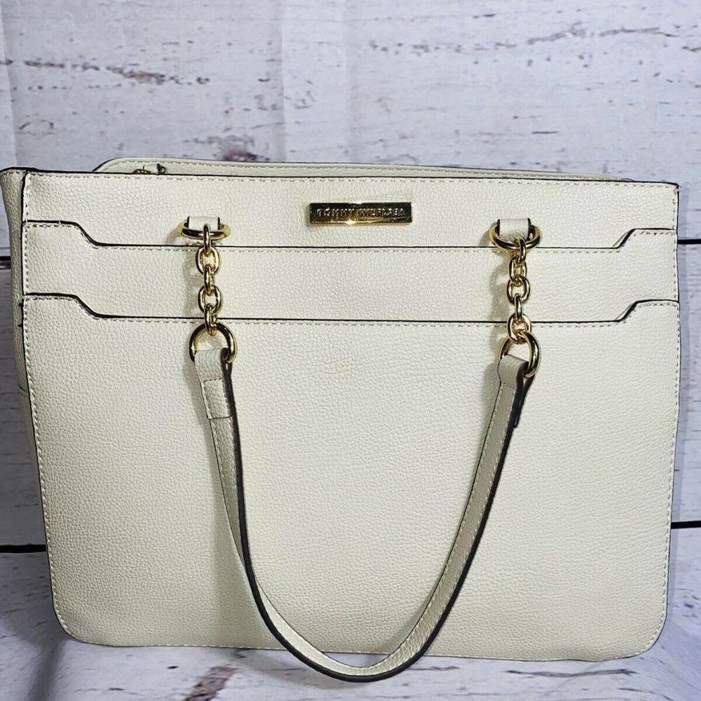 Tommy Hilfiger Beige Satchel Shoulder Handbag